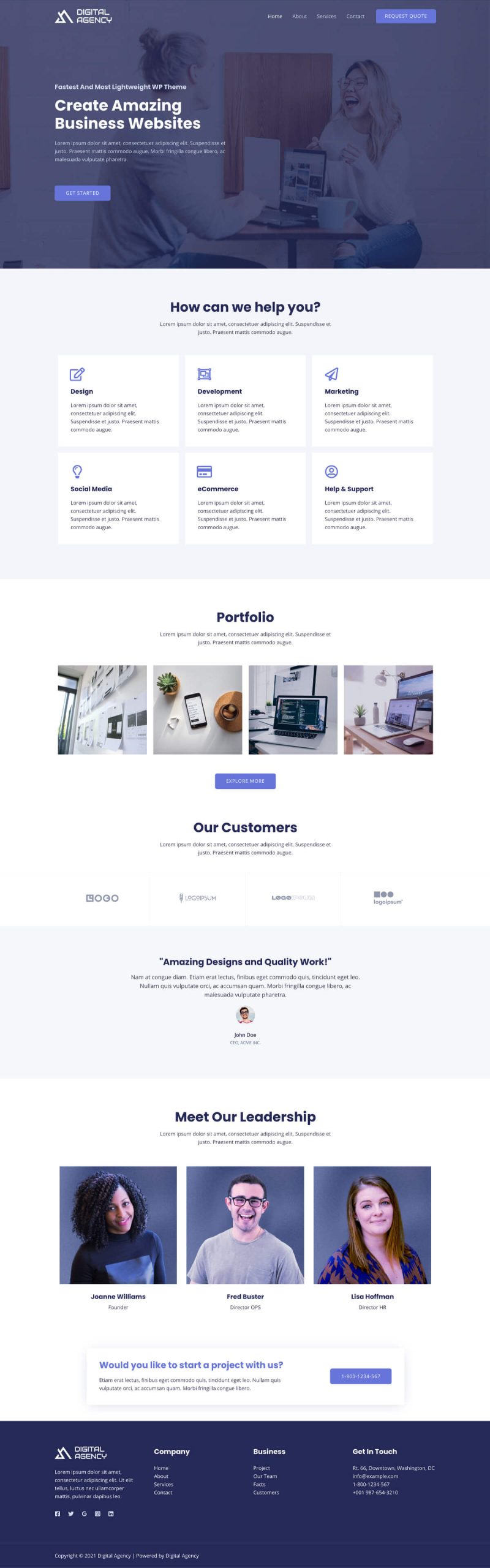 digital agency homepage